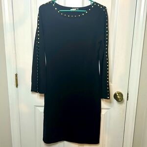 Black Calvin Klein woolen stud dress size small.